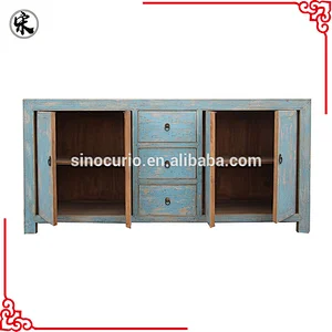 Chinese Antique Shabby Chic Solid Wood Repeoduction Furniture In Living Room