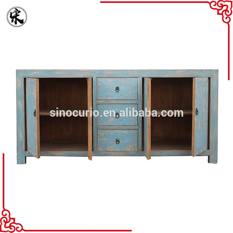 Chinese Antique Shabby Chic Solid Wood Repeoduction Furniture In Living Room