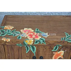 Beijing antique furniture painted solid wood tv stand & cabinet
