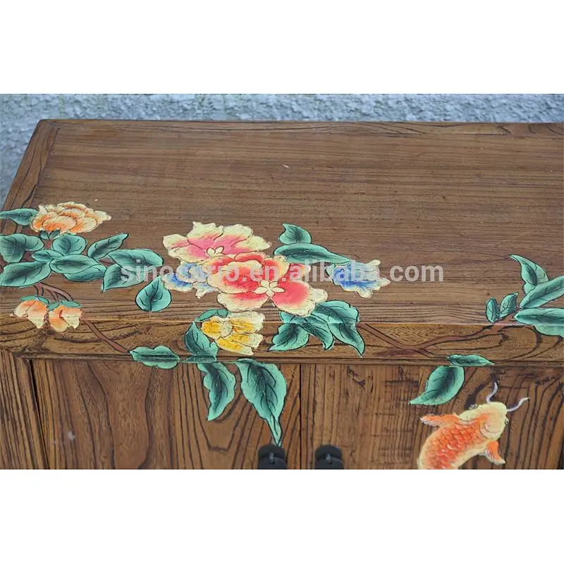 Beijing antique furniture painted solid wood tv stand & cabinet
