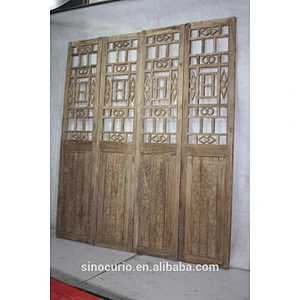 Antique wooden panels Classic Folding Room Divider/Wood screen
