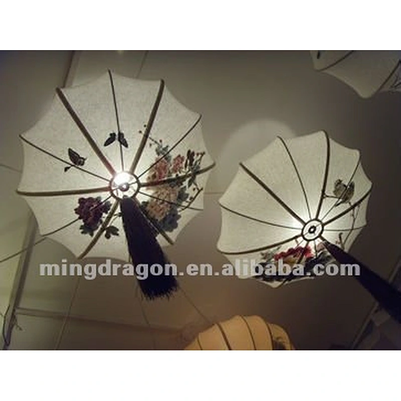 Chinese antique furniture wash painting painting of flowers and birds in traditional Chinese style paper pendant lantern lamp