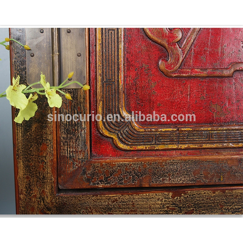 Chinese Antique Furniture Wooden Wedding Cabinet Wardrobe