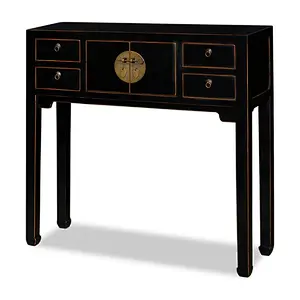 Chinese manufacture antique console table with six drawers