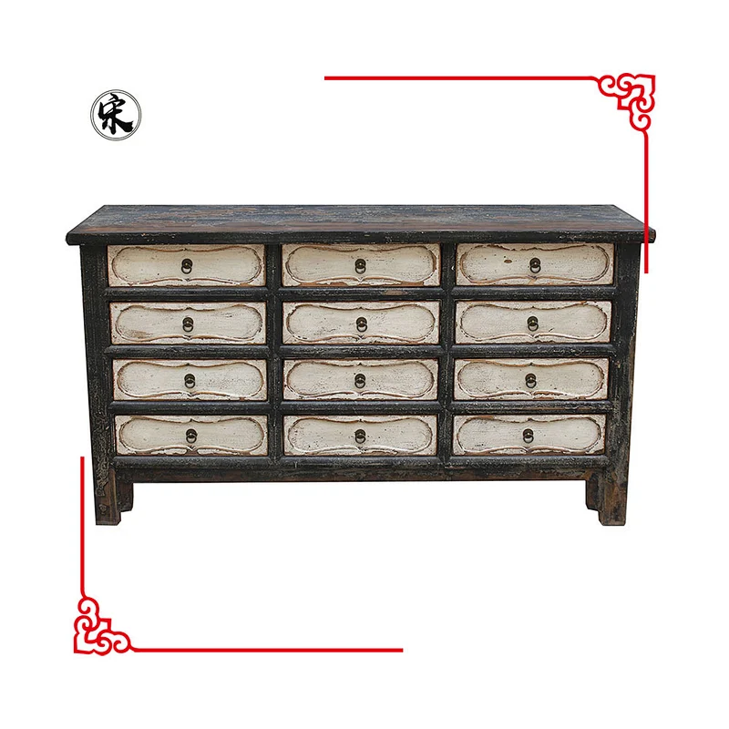 China antique reclaimed wood bleached drawers wood chest wholesale furniture