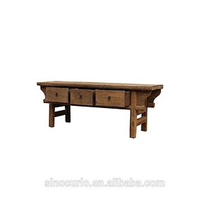 Dongbei antique reproduction solid wood reclaimed pine console table furniture wholesale