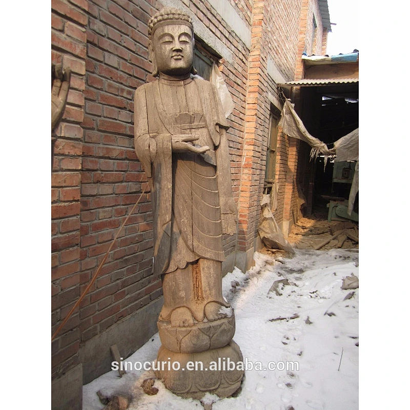 Chinese Antique hand carved wood buddha for sale