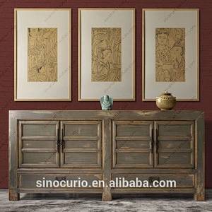 Recycled wood antique chest drawer furniture