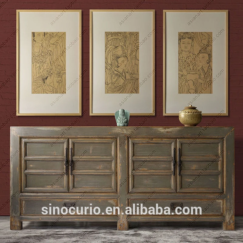 Recycled wood antique chest drawer furniture