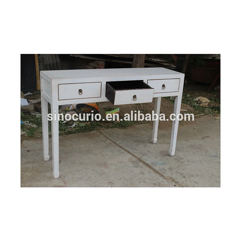 reproduction Chinese white lacquer office boss tables side tables