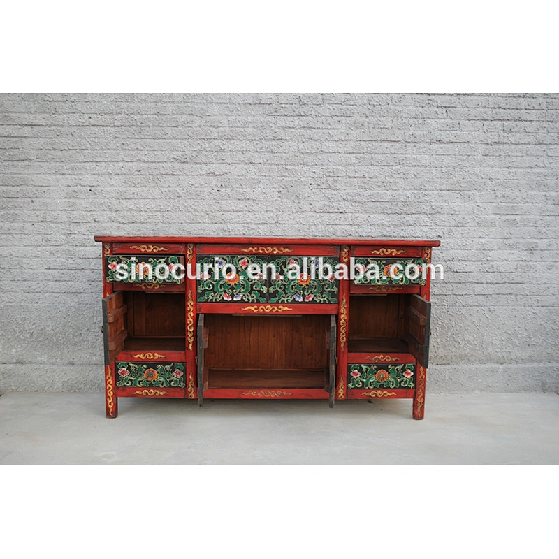 antique reproduction hand-painted furniture- Tibetan cabinet