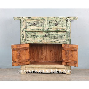 Chinese Antique Vintage Furniture Hand Painted Wooden Storage Cabinet