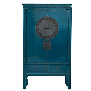 Wholesale rustic reproduction chinese lacquered wardrobe distressed wardrobe furniture
