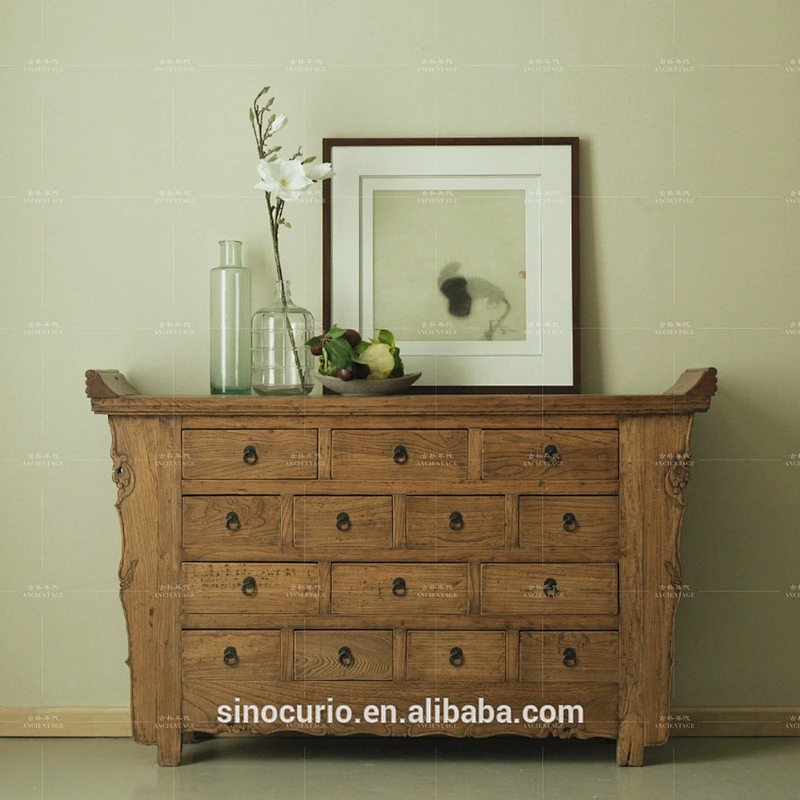 chinese antique style recycled wood sideboard