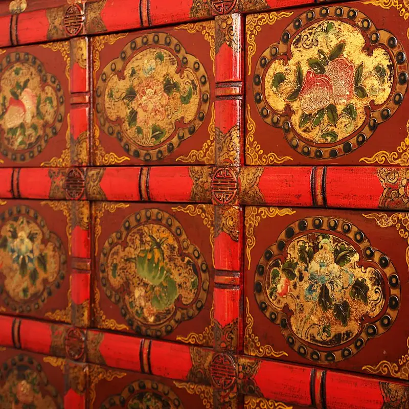 Chinese antique mongolia restored painting furniture