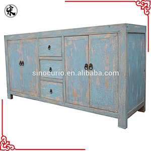 Chinese Antique Shabby Chic Solid Wood Repeoduction Furniture In Living Room