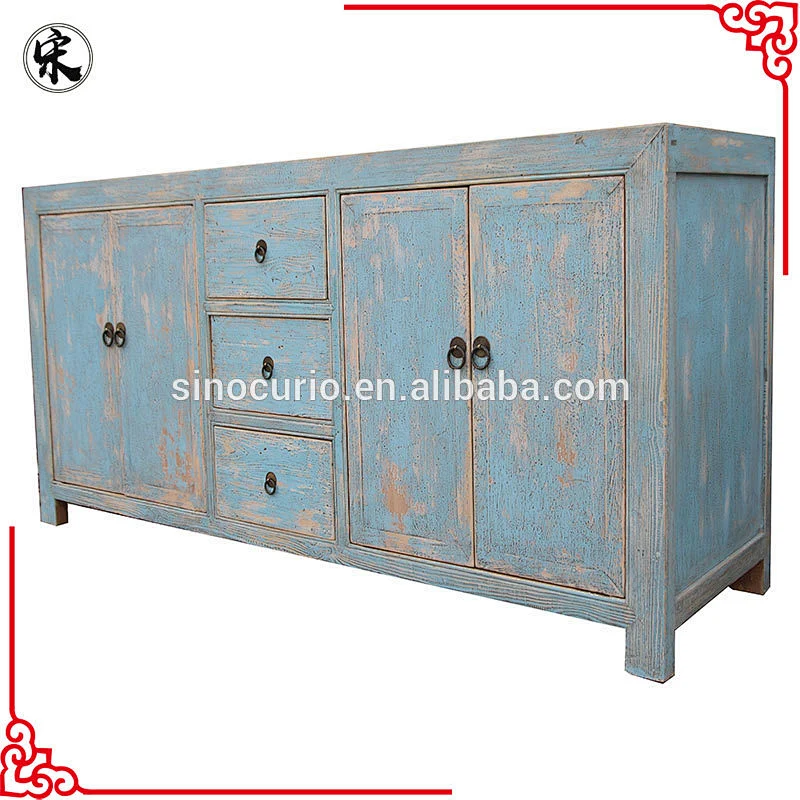Chinese Antique Shabby Chic Solid Wood Repeoduction Furniture In Living Room