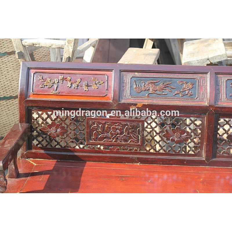 Chinese antique style hand carved solid wood sofa set