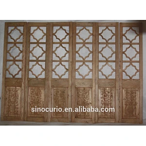 Antique wooden panels Classic Folding Room Divider/Wood screen