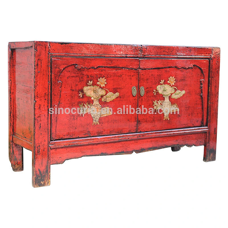 Antique Reproduction Chinese Hand Painting Furniture Mongolia cabinet