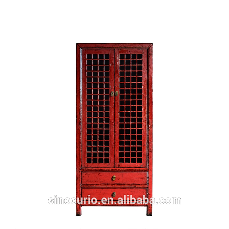 Antique Lattice Door Cabinet Asian Furniture
