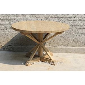 Vintage handmade durable round Boat wood dining table oval solid wood dining table