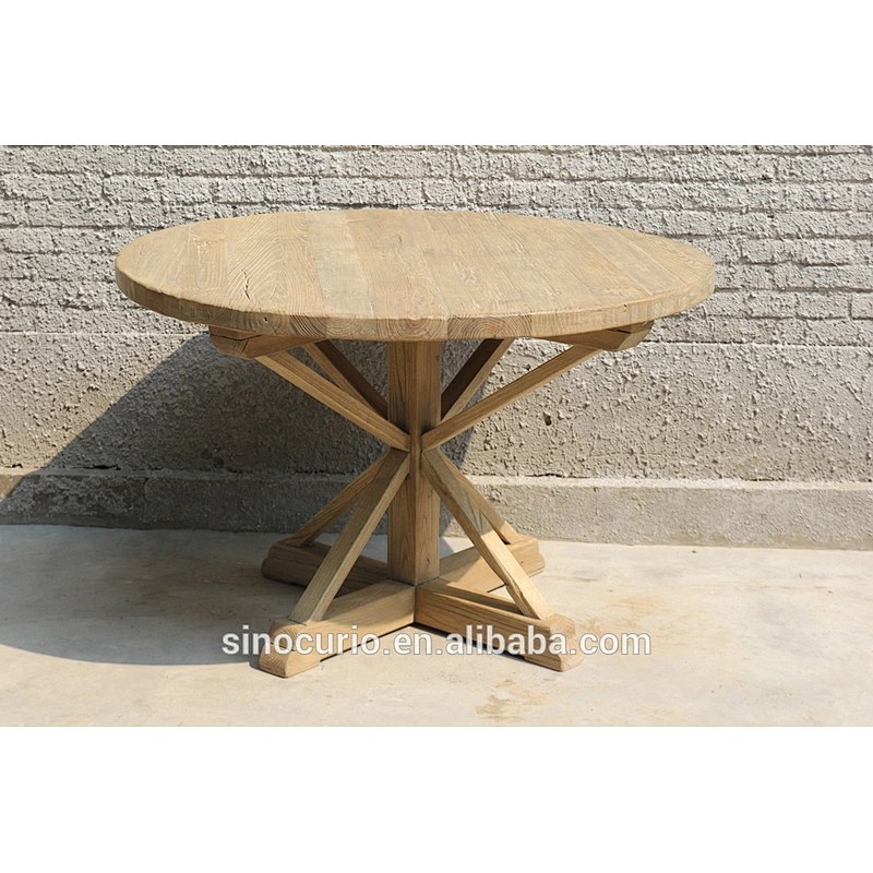 Vintage handmade durable round Boat wood dining table oval solid wood dining table