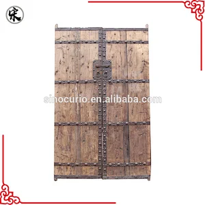 Chinese antique carved exterior solid recycle wood door