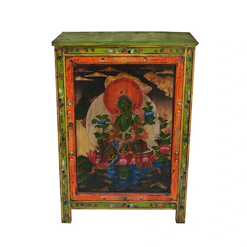 Chinese vintage reproduction furniture, Tibetan living room single door cabinet