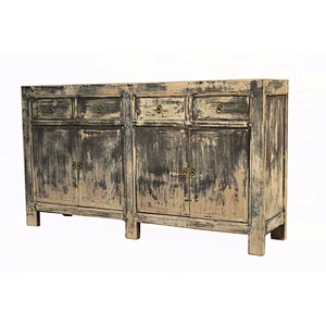 Four door four drawer shabby chic solid wood cabinet furniture
