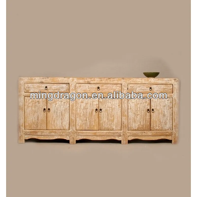 Chinese antique natural industrial reclaimed wood cabinet