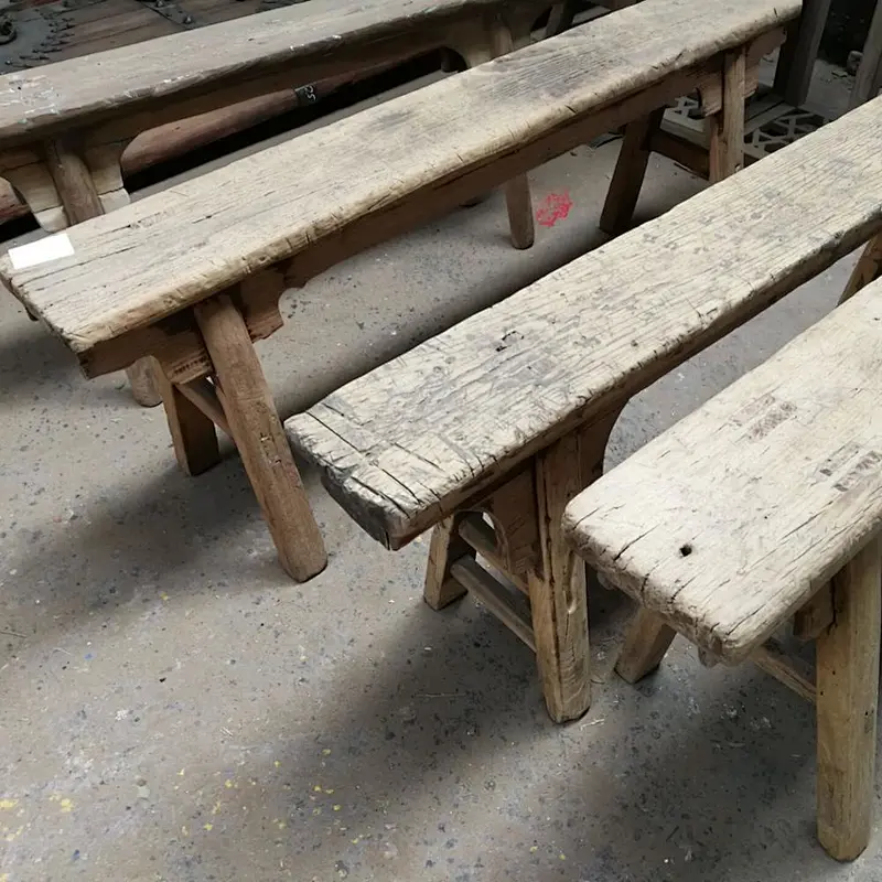 Rustic old natural reclaimed wood bench for wholesale