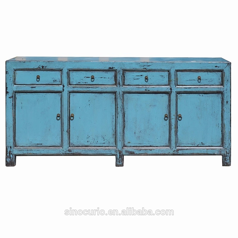 Chinese antique blue sideboard furniture beijing solid wood furniture