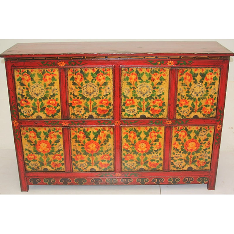 chinese antique painted Mongolian cabinet