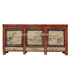 Chinese antique furniture shanxi painted long buffet sideboard