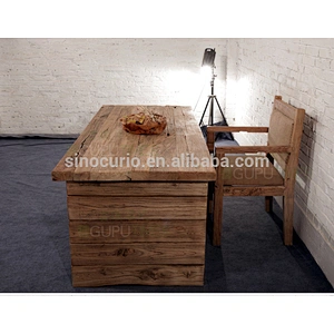 Industrial furniture Antique reclaimed wooden dining table old elm