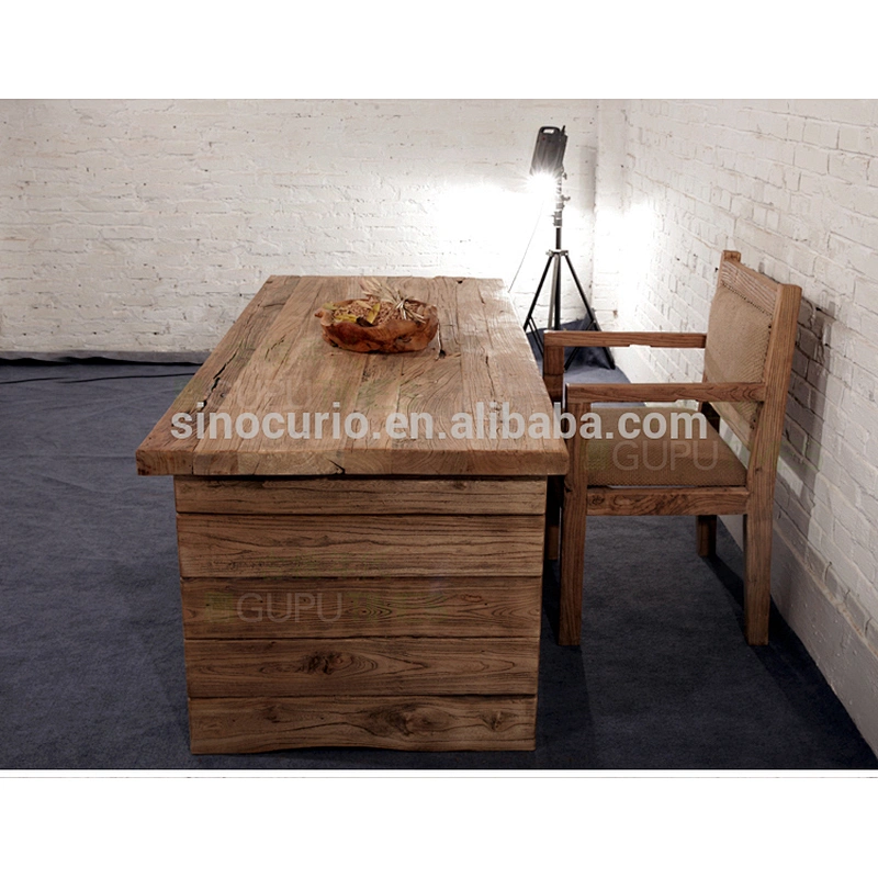Industrial furniture Antique reclaimed wooden dining table old elm