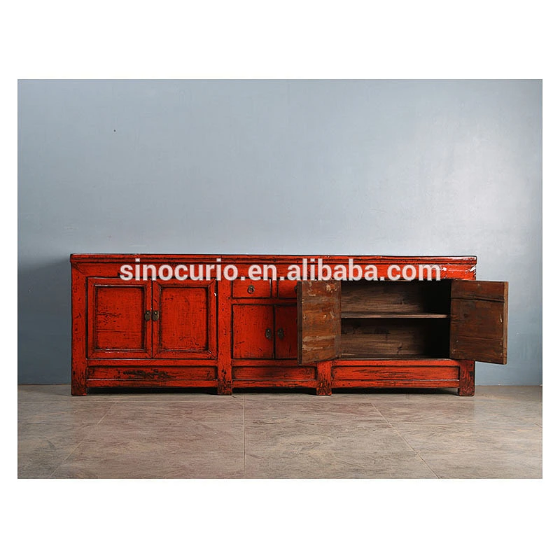 Chinese antique furniture television stand living room new model tv cabinet with showcase
