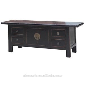 1308 Low price antique home furniture painted tv stand wooden tv table with drawers