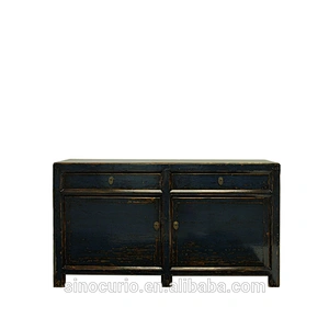 Antique Chinese Glossy Painted Sideboard Cabinet