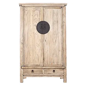 Wholesale rustic reproduction chinese lacquered wardrobe distressed wardrobe furniture