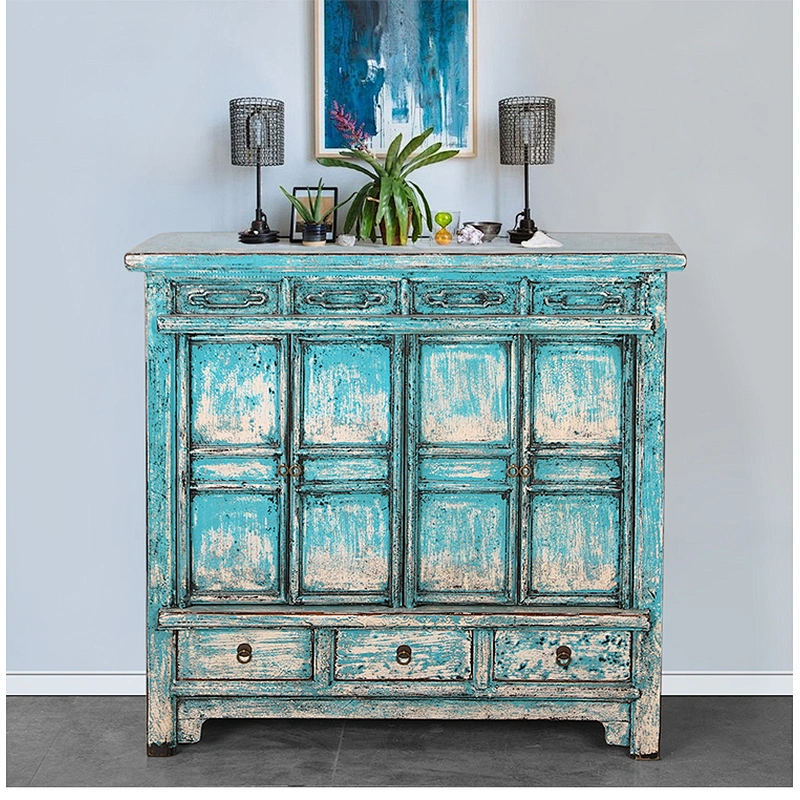 Antique living room country style wooden storage cabinet