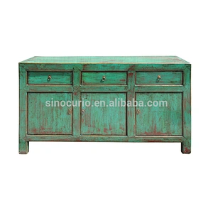 Chinese living room lacquered antique furniture curio cabinet sideboard