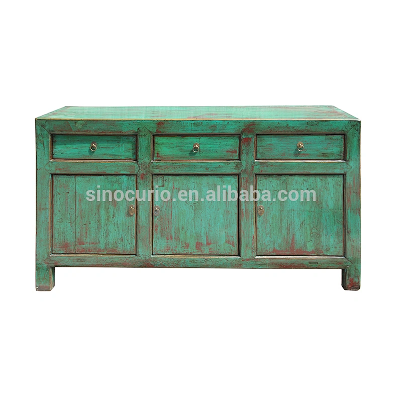 Chinese living room lacquered antique furniture curio cabinet sideboard