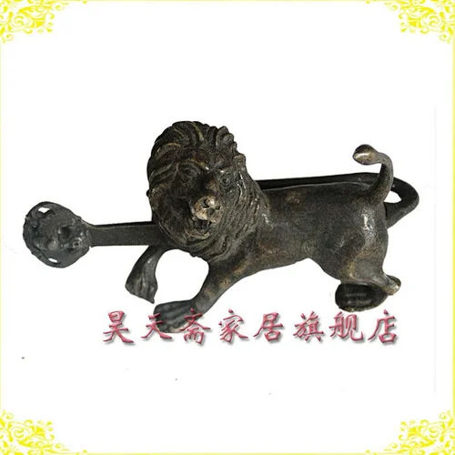 Antique brass copper lock and key