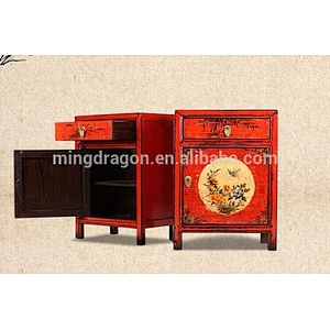 Chinese antique furniture wholesale antique cabinet hand painted nightstand