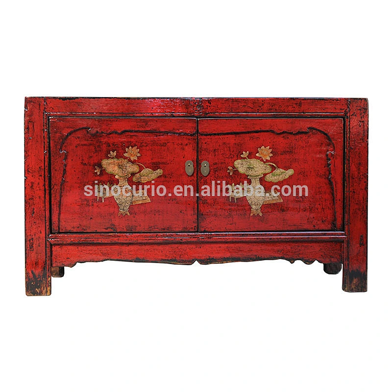 Antique Reproduction Chinese Hand Painting Furniture Mongolia cabinet