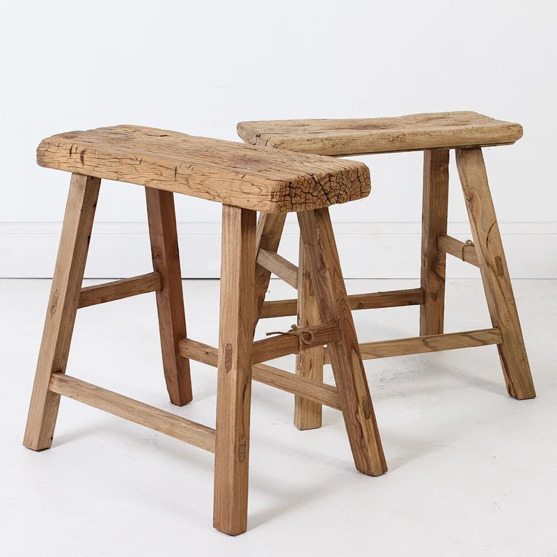 Antique rustic natural recycled workers stools for wholesale Shandong
