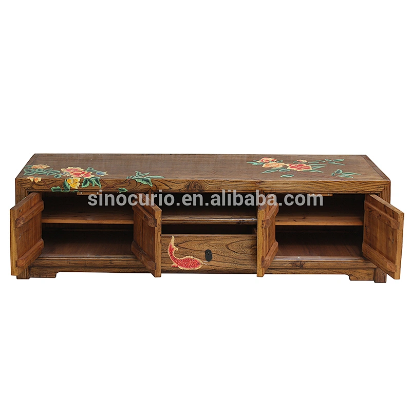 Beijing antique furniture painted solid wood tv stand & cabinet