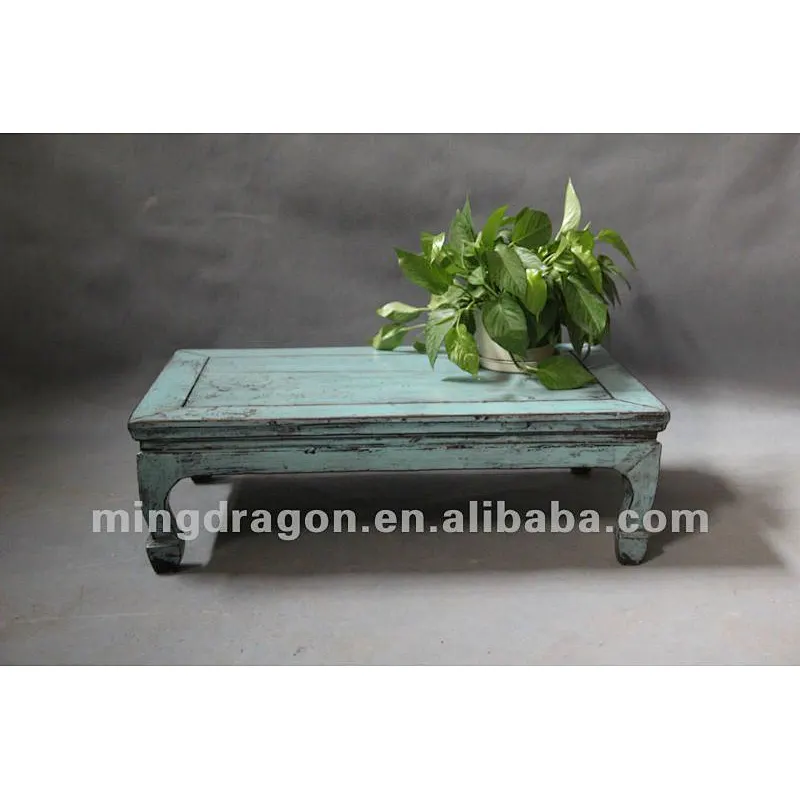 Chinese antique furniture pine wood Shanxi blue small coffee table